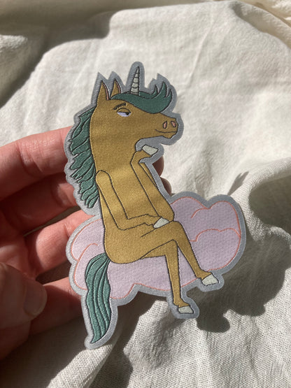 Rosa Wolke Einhorn Patch