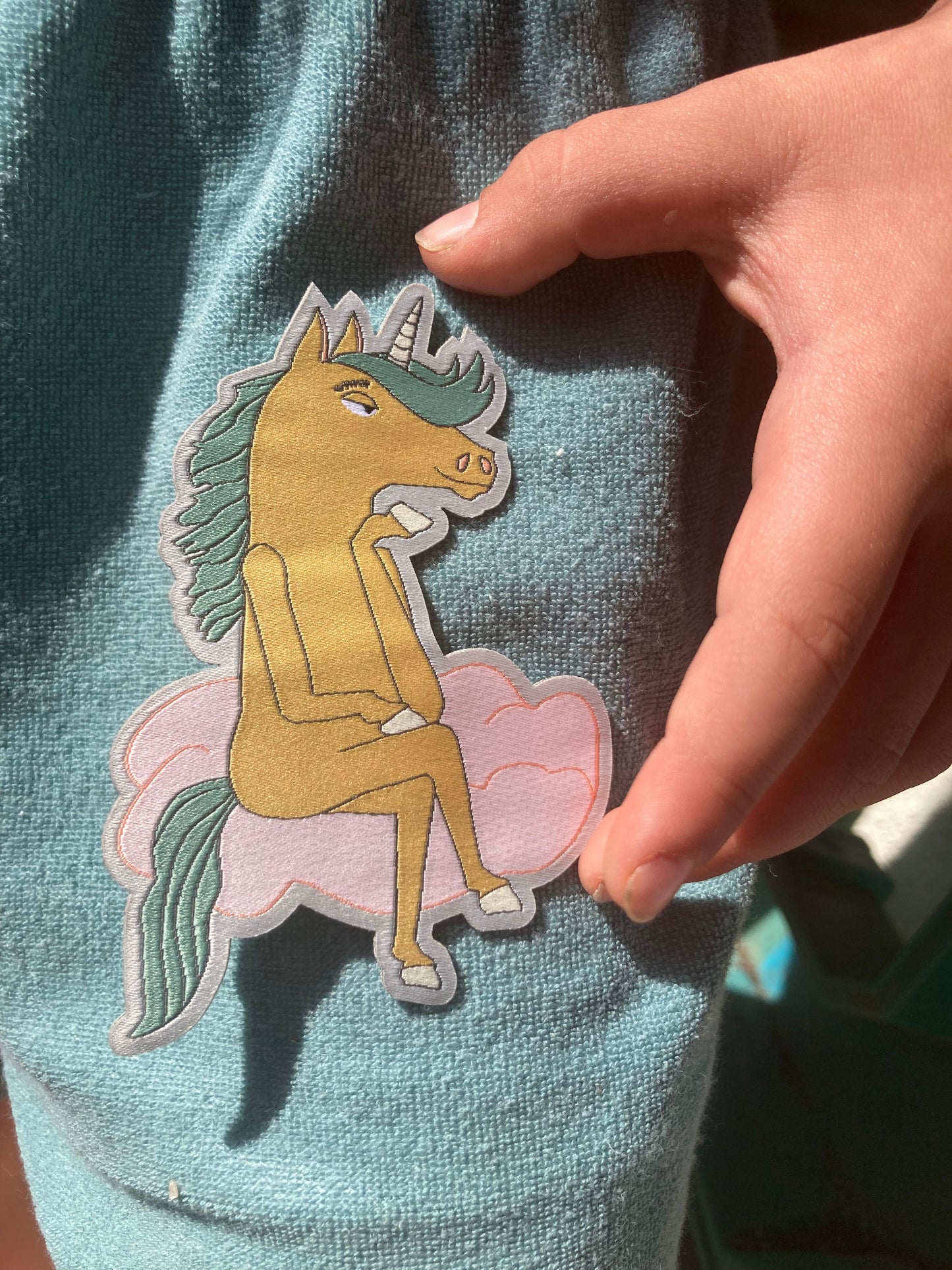 Rosa Wolke Einhorn Patch