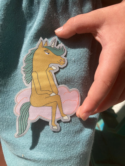 Rosa Wolke Einhorn Patch