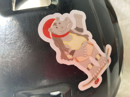 Skater Nilpferd Reflektorensticker
