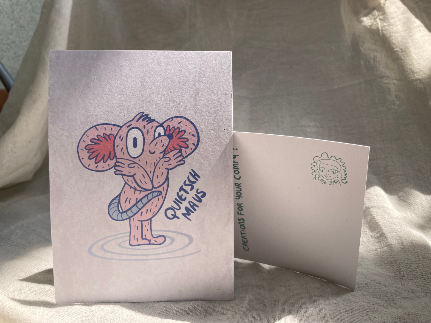 Quietschmaus Postkarte