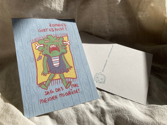 Migräne Zombie Postkarte