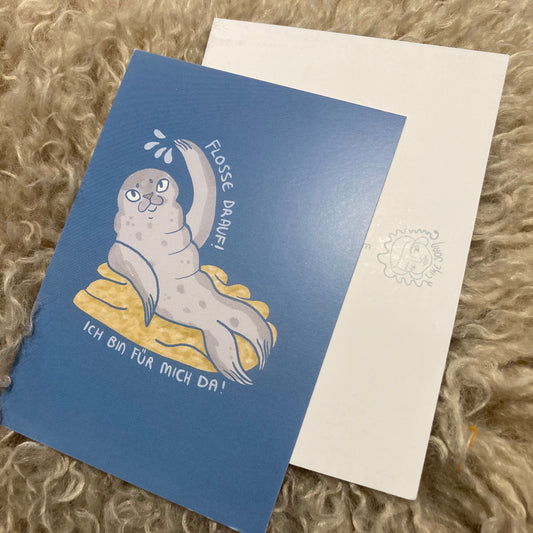 Postkarte Robbe