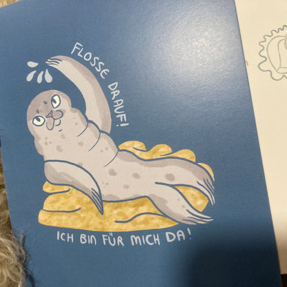 Postkarte Robbe