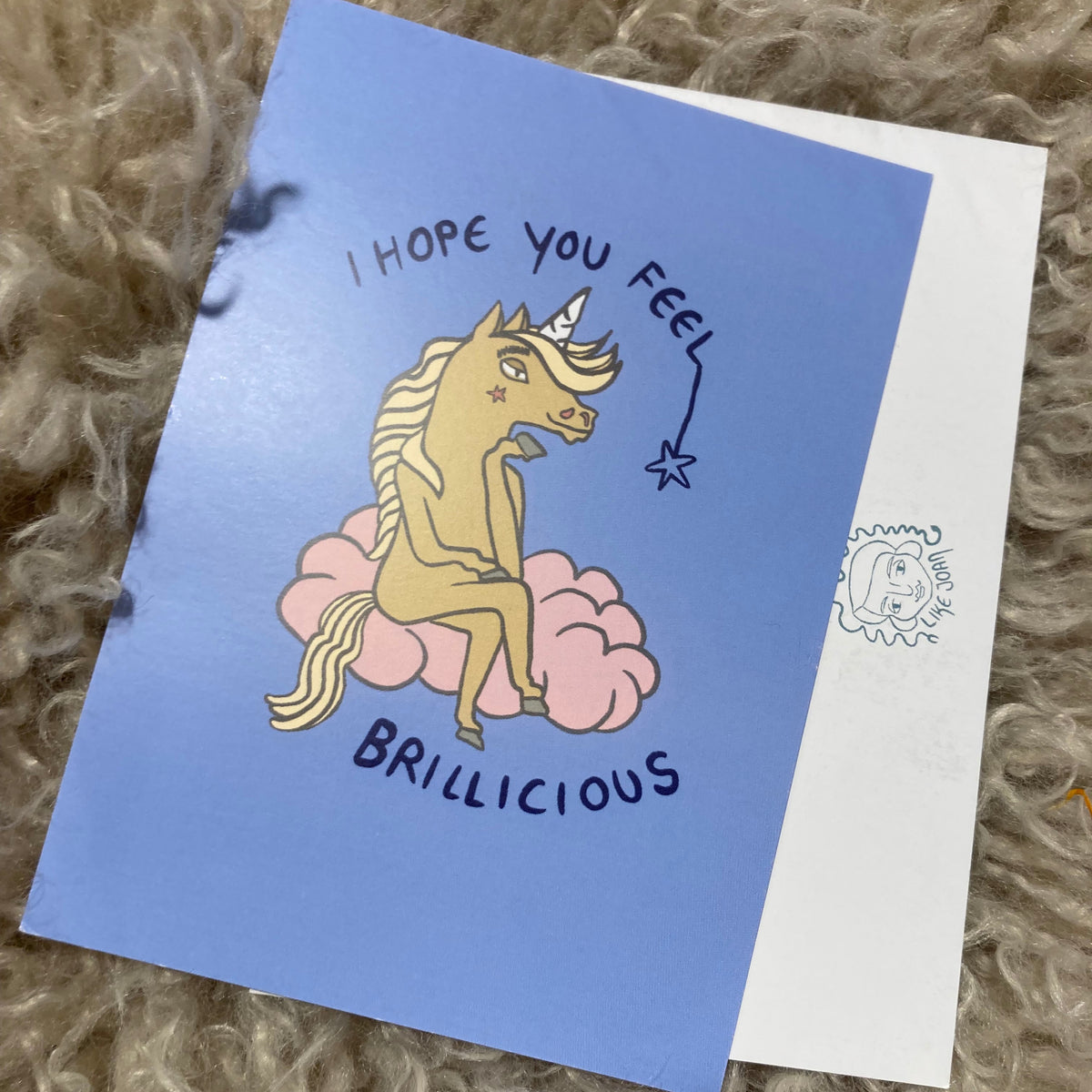 Postkarte Einhorn Brillicious