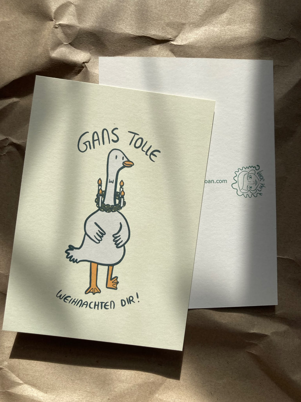 Postkarte weihnachtliche Gans